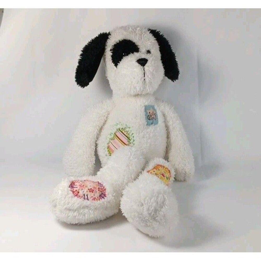 Aurora Plush Dog Puppy Lolly Gagz White w/ Patches Floppy Long Legs Lovey Pup